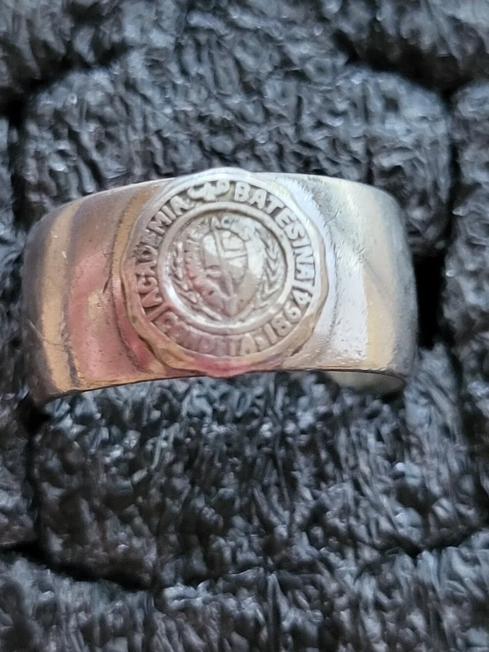Vintage Sterling Silver Bates College Seal Signet Ring